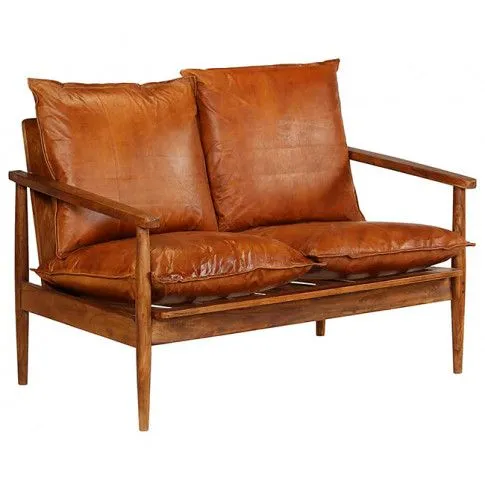 Szczegółowe zdjęcie nr 9 produktu Elegancka skórzana sofa Canes - brązowa