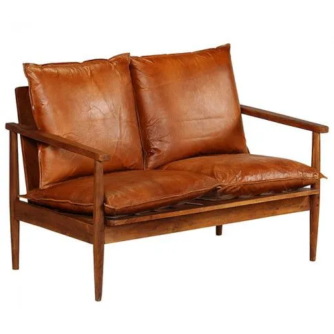 Szczegółowe zdjęcie nr 11 produktu Elegancka skórzana sofa Canes - brązowa