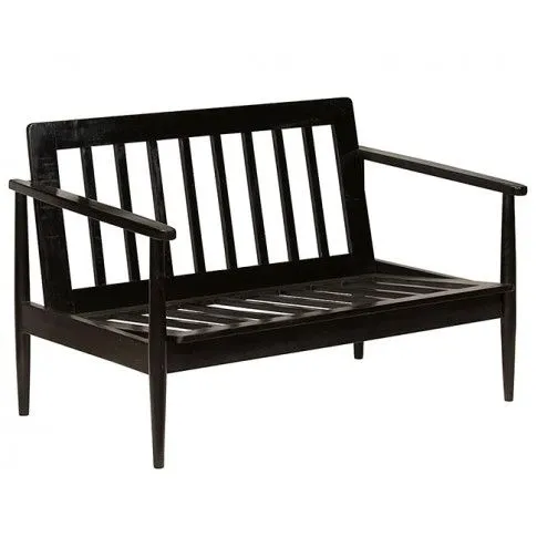 Zdjęcie elegancka sofa Canes z tapicerką z czarnej skóry | Edinos.pl