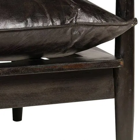 Szczegółowe zdjęcie nr 5 produktu Elegancka skórzana sofa Canes - czarna