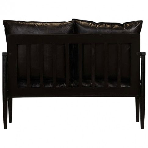 Szczegółowe zdjęcie nr 8 produktu Elegancka skórzana sofa Stera - czarna