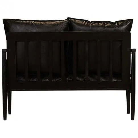 Szczegółowe zdjęcie nr 8 produktu Elegancka skórzana sofa Canes - czarna