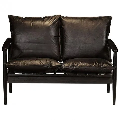 Szczegółowe zdjęcie nr 9 produktu Elegancka skórzana sofa Canes - czarna