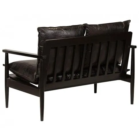 Szczegółowe zdjęcie nr 11 produktu Elegancka skórzana sofa Canes - czarna