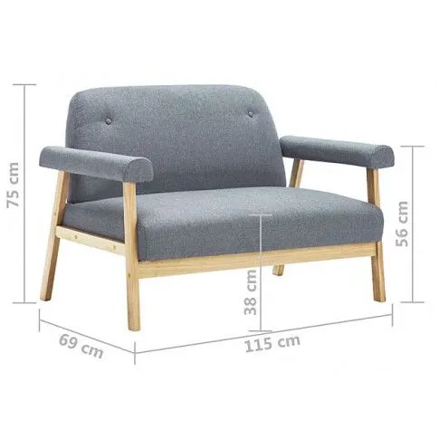 Szczegółowe zdjęcie nr 9 produktu Tapicerowana sofa 2-osobowa Uxis 2G - jasny szary