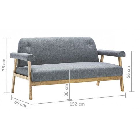 Szczegółowe zdjęcie nr 7 produktu Tapicerowana sofa 3-osobowa Eureka 3G - jasny szary
