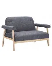 Materiałowa sofa 2-osobowa Uxis 2D - ciemnoszara w sklepie Edinos.pl