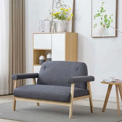 Szczegółowe zdjęcie nr 6 produktu Materiałowa sofa 2-osobowa Uxis 2D - ciemnoszara