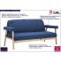 Zdjęcie tapicerowana sofa 3-osobowa Eureka 3B - granatowa - sklep Edinos.pl