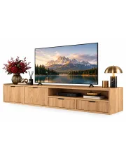 Długa wisząca szafka RTV 200 cm hikora naturalna - Herioz 12X w sklepie Edinos.pl