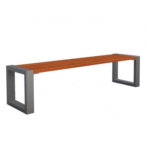 Zdjęcie produktu Miejska ławka z drewnianym siedziskiem Norin 3X Gray 180cm - 8 kolorów .