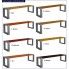 Szczegółowe zdjęcie nr 4 produktu Miejska ławka z drewnianym siedziskiem Norin 3X Gray 180cm - 8 kolorów 