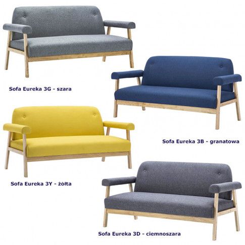 Szczegółowe zdjęcie nr 8 produktu Tapicerowana sofa 3-osobowa Eureka 3Y - żółta