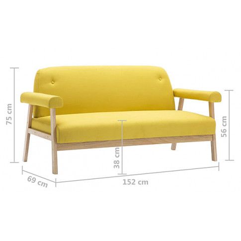 Szczegółowe zdjęcie nr 7 produktu Tapicerowana sofa 3-osobowa Eureka 3Y - żółta