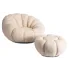 Beżowy okrągły fotel boucle Fiosso