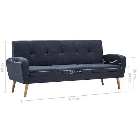 Ciemnoszara sofa pikowana Anita 3Q