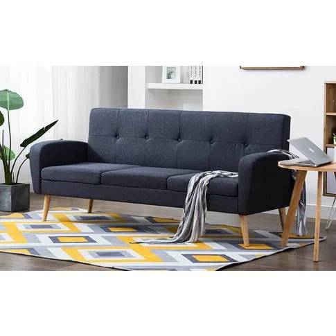 Ciemnoszara sofa pikowana Anita 3Q