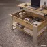 Szczegółowe zdjęcie nr 6 produktu Stolik kawowy z podnoszonym blatem DENVER 92 cm prostokątny z półką Dąb Artisan kaszmirowe nogi