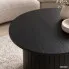 Szczegółowe zdjęcie nr 4 produktu Stolik kawowy NUBO Czarny 60 cm okrągły ryflowany ze schowkiem 60x60x45 cm