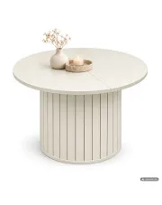 Stolik kawowy NUBO Kaszmir 60 cm okrągły ryflowany ze schowkiem 60x60x45 cm w sklepie Edinos.pl