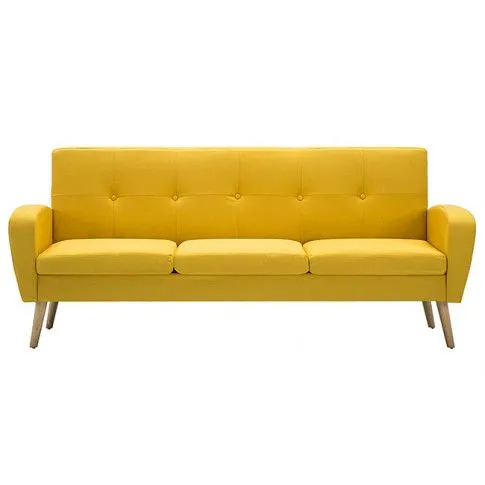 Żółta sofa pikowana Anita 3Q