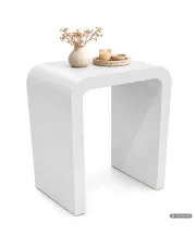 Stolik pomocniczy CREMA Biały 40 cm zaokrąglony 40x30x50 cm w sklepie Edinos.pl