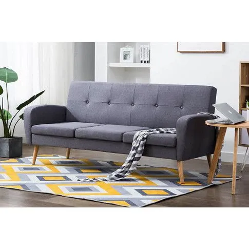 Jasnoszara sofa pikowana Anita 3Q