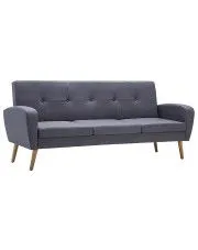 Trzyosobowa sofa pikowana jasnoszara - Anita 3Q w sklepie Edinos.pl