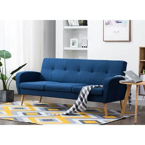 Niebieska sofa pikowana Anita 3Q 