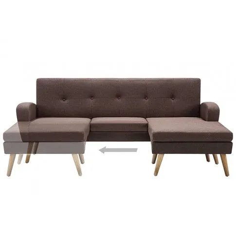 Szczegółowe zdjęcie nr 4 produktu Narożnik z leżanką brązowy - Umberro 4Q