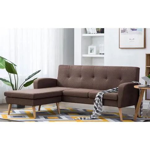 Szczegółowe zdjęcie nr 11 produktu Narożnik z leżanką brązowy - Umberro 4Q