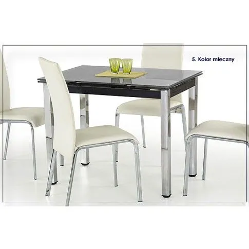 Szczegółowe zdjęcie nr 5 produktu Szklany stół rozkładany Grazo - czarny