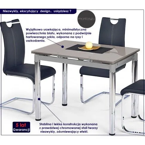 Fotografia Szklany stół rozkładany Grazo - czarny z kategorii Stoły