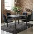 Jadalnia w stylu loft z czarnym chromowanym krzesłem Hallker 6x
