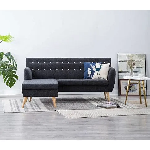 Szczegółowe zdjęcie nr 4 produktu Tapicerowana pikowana sofa Kova 2D - ciemnoszara
