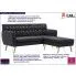 Zdjęcie materiałowa pikowana sofa Nelora 2D szara | Edinos.pl