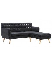 Tapicerowana pikowana sofa Larisa 2D - ciemnoszara w sklepie Edinos.pl