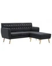 Tapicerowana pikowana sofa Larisa 2D - ciemnoszara