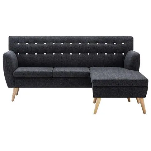 Fotografia Tapicerowana pikowana sofa Kova 2D - ciemnoszara z kategorii Salon