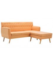 Tapicerowana pikowana sofa Larisa 2P - brzoskwiniowa w sklepie Edinos.pl