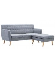 Tapicerowana pikowana sofa Larisa 2L - jasny szary w sklepie Edinos.pl