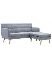 Tapicerowana pikowana sofa Larisa 2L - jasny szary