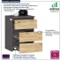 Grafitowa szafka nocna z dębowymi frontami Verris 3X