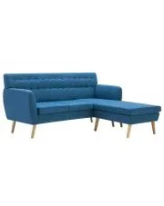 Tapicerowana pikowana sofa Larisa 2B - niebieska