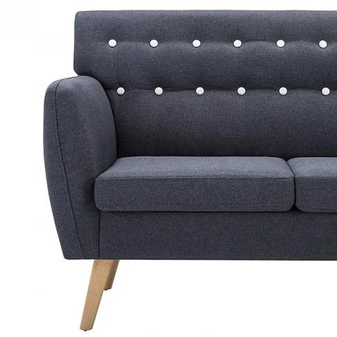 3-osobowa sofa pikowana Lilia, ciemnoszara