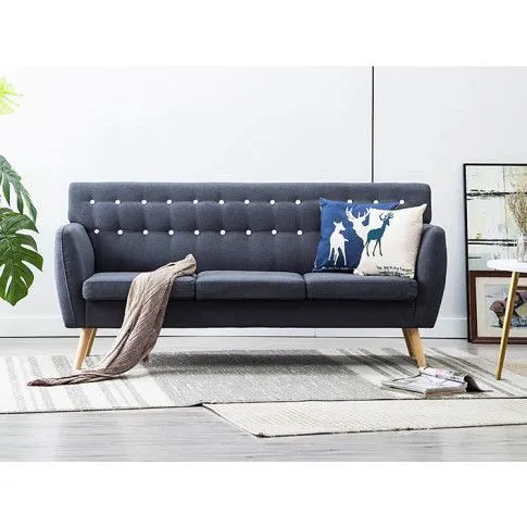 3-osobowa sofa pikowana Lilia, ciemnoszara