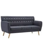 3-osobowa ciemnoszara sofa pikowana - Lilia w sklepie Edinos.pl