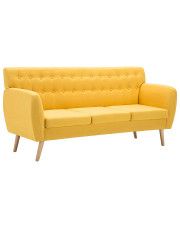 3-osobowa żółta sofa pikowana - Lilia w sklepie Edinos.pl