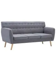 3-osobowa szara sofa pikowana - Lilia w sklepie Edinos.pl