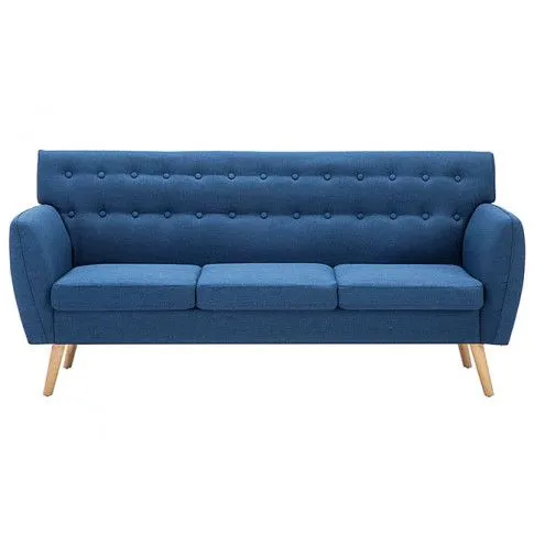 Niebieska 3-osobowa sofa pikowana Lilia